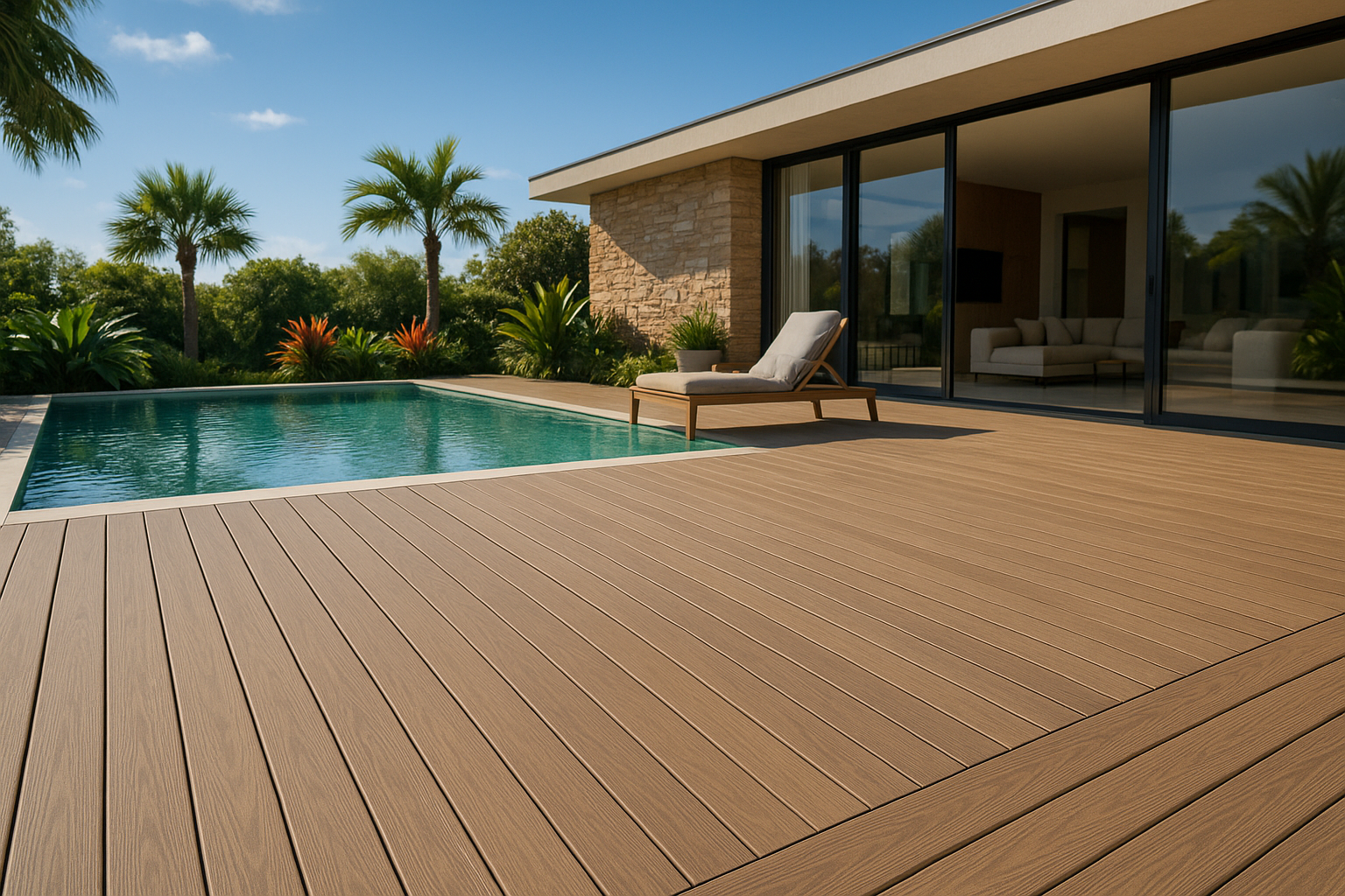 Composite decking around a pool for Adelaide outdoor living