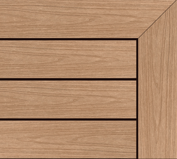 Teak composite decking colour sample